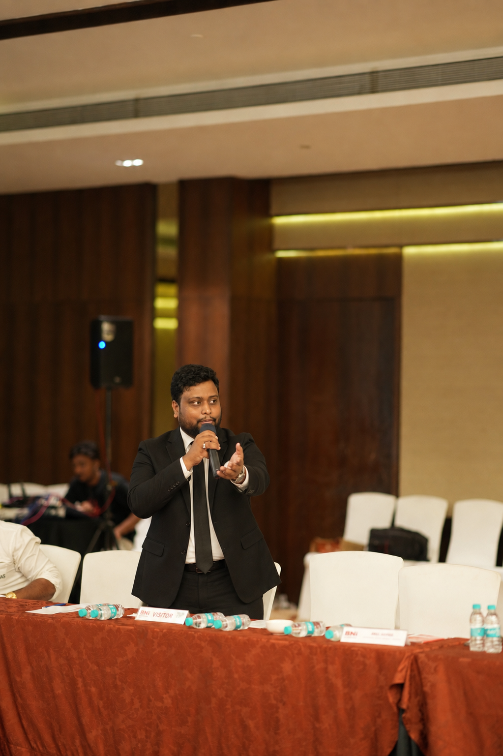 Indraneel introducing astropsychology at a BNI meeting